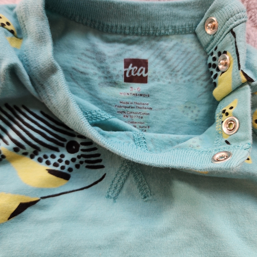 3-6mos Tea Collection Pocket Romper - Picture 3 of 3